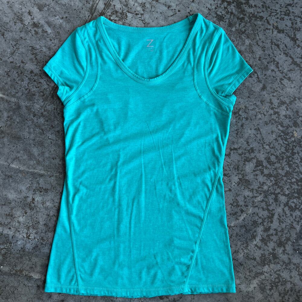 Z by Zella Teal Scoop Neck Activewear Tee Women's S